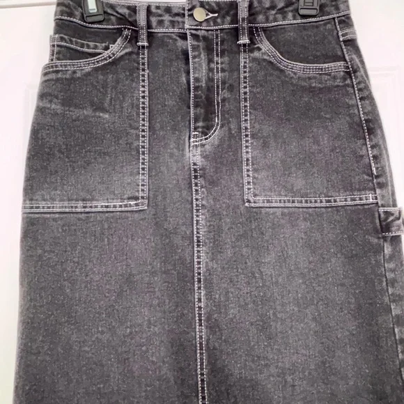 Black Denim Maxi Skirt - Picture 5 of 10